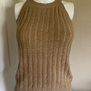 BRAND NEW WITH TAGS tan/brown knit tank top